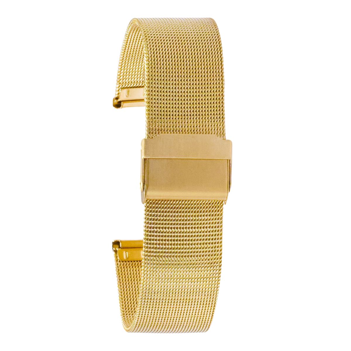 Easy Adjust Sliding Buckle Fine Mesh Watch Strap Metal Gold Plated Steel Band